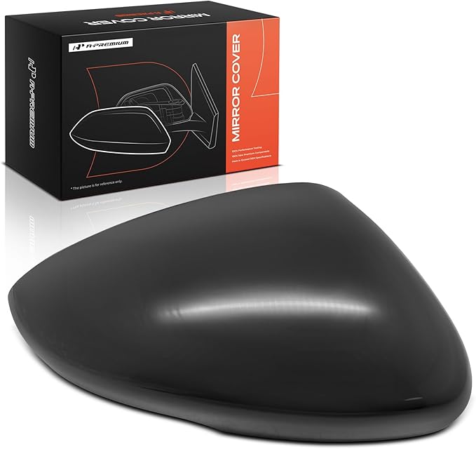 A-Premium Passenger Side Rearview Mirror Cover Cap - Compatible with Honda Accord 2018-2024 - Smooth Black, with Turn Signal Hole