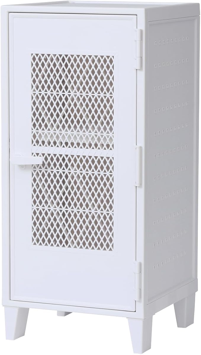 Tenma Locker-Shaped Storage Box with Mesh Doors That Can Be Assembled, Fitzpeg Cabinet, Mesh, Retro, Cute, Vertical Storage, 