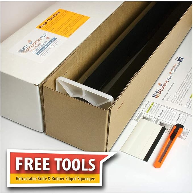 BDF NA05 Window Film Daytime Privacy and Sun Control Natural Black 5 (Very Dark) - 48in X 50ft