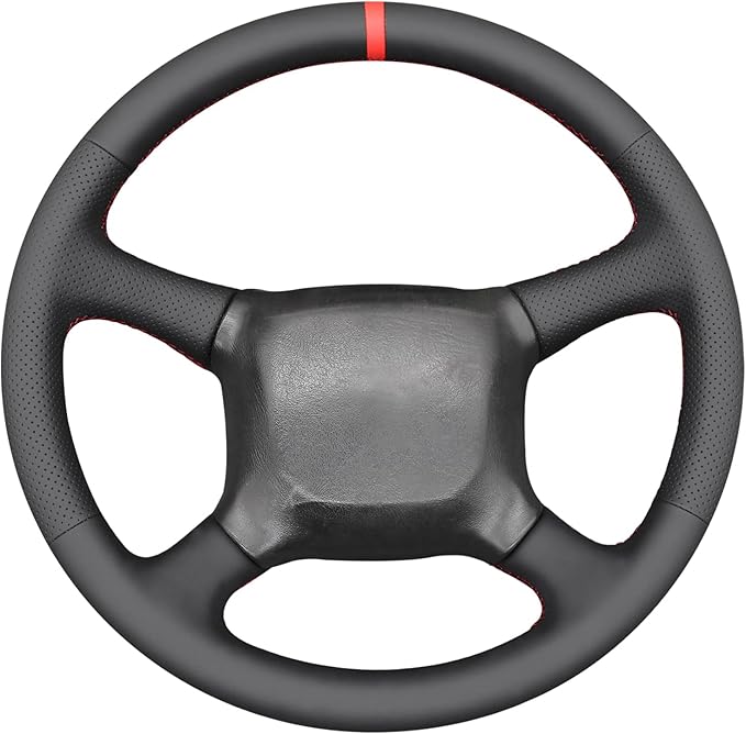 MEWANT Hand Stitch Genuine Leather Steering Wheel Cover for Chevy Silverado 1500 Astro Blazer C/K Kodiak S10 Suburban