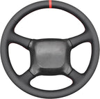 MEWANT Hand Stitch Genuine Leather Steering Wheel Cover for Chevy Silverado 1500 Astro Blazer C/K Kodiak S10 Suburban