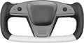 MEWANT Hand Stitched White Leather Steering Wheel Cover Wrap for Tesla Model S 2021-2023 / Model X 2021-2023 Steering Wheel Accessories