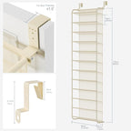 Whitmor 36 Pair Over The Door Shoe Organizer, 12 Tier Hanging Shoe Organizer, Heavy Duty Metal & Mesh Shoe Holder, Hanging Sh