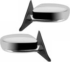 TRQ 2 Piece Driver and Passenger Side Mirror Assembly Set Electric Adjustment Heated No Memory Chrome Compatible with 2011-20