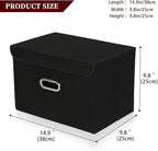 STOREONE Fabric Storage Cube Bins Foldable Organizer Container Collapsible Basket with Lids and Metal Handles, for Home, Bedr