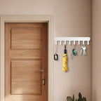 2 Pack Key Holder Wall Mount, Wall Mount Key Holder, Key Hooks Hanging Keys, Key Hanger with 8 Hooks, No-Drill Decorative Whi