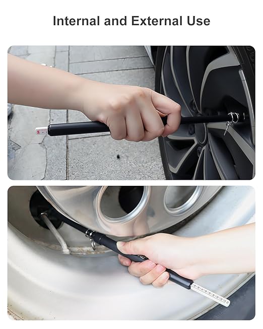 ATsafepro Dual Head Tire Pressure Gauge - 10-150PSI, Heavy Duty Stainless Steel, Accurate Tire Pressure Checker for Truck, RV, Car, Motorcycle,Portable Black Air Gauge Easy to Use (Pack of 2)