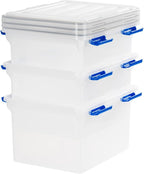 IRIS USA File Box, WeatherPro File Organizer for Letter/Legal File, Water Resistant Document Box, Plastic Gasket File Box Wit