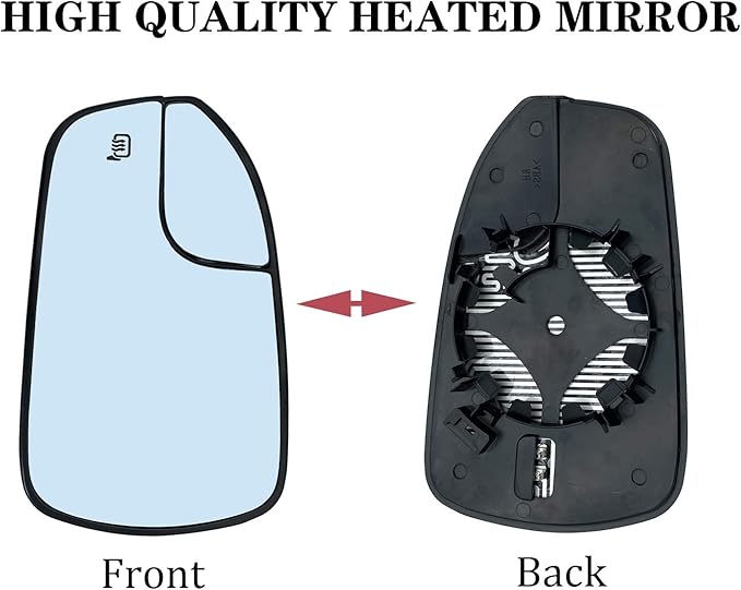Driver Left Side Mirror Replacement for 2013 2014 2015 2016 2017 2018 2019 2020 Ford Fusion Side Mirror Glass - Side View Heated Convex Mirror with Blind Spot Rear Holder