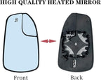 Driver Left Side Mirror Replacement for 2013 2014 2015 2016 2017 2018 2019 2020 Ford Fusion Side Mirror Glass - Side View Heated Convex Mirror with Blind Spot Rear Holder