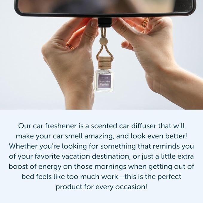 CANDECraftCo Car Air Hanging Fragrance Oil, Car Auto Freshener for Essential Oils, Scents Fragrance Aromatherapy Automobile D