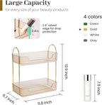 Aveniee Bathroom Counter Organizer, 2 Tier Perfume Skin Care Countertop Storage Shelf, Vanity Makeup Tray for Cosmetic Skinca