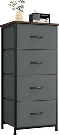 Somdot Dresser for Bedroom with 4 Drawers, Storage Organizer Chest of Drawers with Removable Fabric Bins for Closet Bedside L