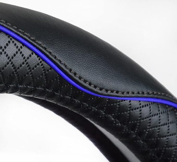 Rueesh Microfiber Leather Steering Wheel Cover Anti-Slip Matte Finish Auto Car Wheel Cover Universal 15 Inch Wheel Cover for 