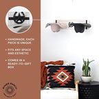 Ryker Ranch Cowboy Hat Rack for Wall | Western Hat Rack for Cowboy Hats | Rustic White Wood and Metal Cowboy Hat Holder for W