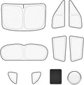 8pcs Thicken Full Car Window Shades for Toyota RAV4 2019-2024，Accessories, Reflective Windshield Sunshade Window Covers for Side Rear,UV Block and Blackout Privacy for Camping