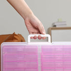 novelinks Transparent 4" x 6" Photo Cases and Clear Craft Keeper with Handle, 16 Inner Photo Organizers & Photo Storage Box, 