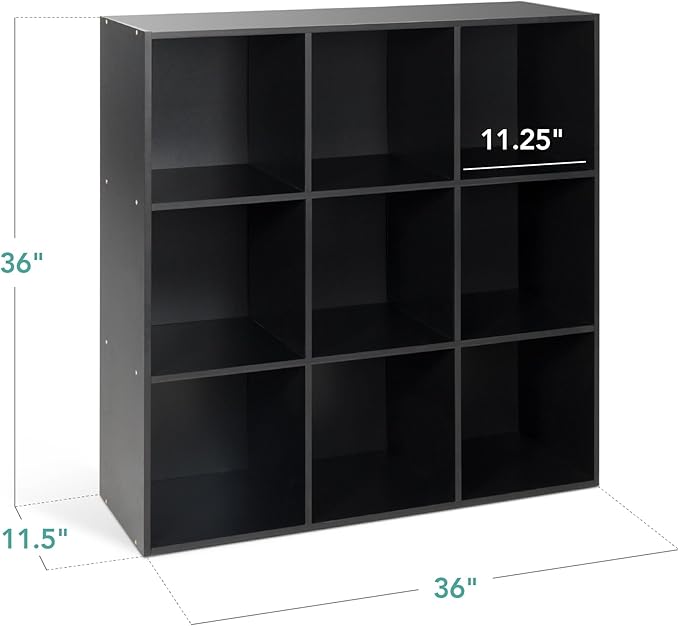 Best Choice Products 9-Cube Storage Organizer, 11in Shelf Opening, Bookcase, Display Shelf, Customizable w/ 3 Removable Back 