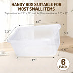 GAMENOTE 6 Quart Storage Bins with Lids,6 Pack Transparent Plastic Latching Box for Classroom & Kids Toy Storage Clear Stacka
