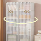 Portable Closet Wardrobe for Small Room, Clothes Storage Rack, Clothes Organizer Cabinet, Dust-Proof Garment Shelf for Home B