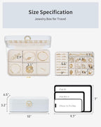 Vlando Jewelry Box Organizer for Women Girl,Lockable Jewelry Case Boxes with 2 Layers,Earrings Necklace,Rings Storage,Gift Bo