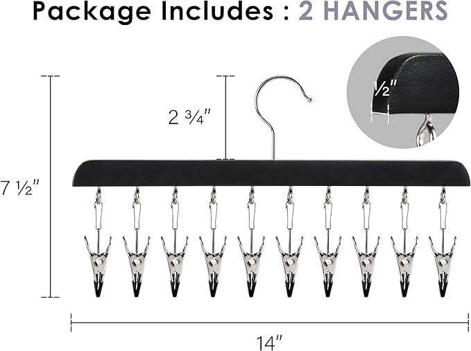 StorageWorks Hat Rack, Closet Organizer and Storage for Baseball Caps,Set of 2 with 10 Adjustable Stainless Steel Clips, Fits