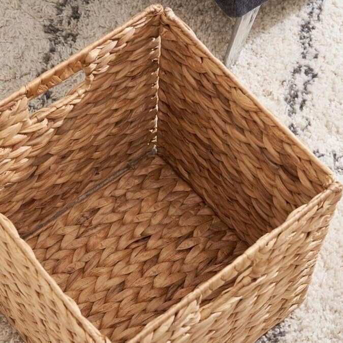 M4DECOR 10.5 x 10.5 Storage Cubes – Water Hyacinth Wicker Baskets for Organizing, Wicker Storage Cubes, Storage Baskets for S