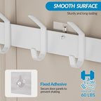 Over The Door Hooks Organizer, Over The Door Towel Rack with Mesh Basket, 10 Coat Hooks and 2 Wreath Hangers, Bathroom Door O
