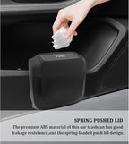 2PCS Car Trash Can with Lid + 60PCS Garbage Bags,Mini Trash Can Interior Accessories for Door/Seat/Center Console/Home/Office,Multifunctional Car Organizers and Storage (Black)