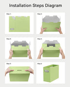 Oterri Cardboard File Organizer Box for Hanging File Folders Letter Size,File Box for Computer Desk,File Cabinet,Working Home