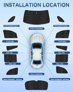 12PCS Window Shades for Honda Pilot 2016-2022 Accessories – Full Coverage Sun Shade for Side Windows, Rear Triangular & Windshield – UV Protection & Privacy for Camping, Napping, Relaxing