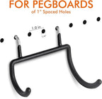LIGHT DUST Utility Heavy Duty Pegboard Hooks - 8Pack Peg Board Accessories for Hanging Tools Fit 1/4" Peg Holes - Pegboard Or
