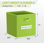 artsdi 11x11 storage cube bins (Set of 10) Foldable Fabric storage cubes with 10 Labels Window Cards & a Pen,11 inch cube sto