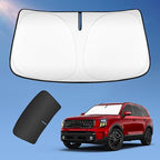 Sun Shade Sunshade for Kia Telluride 2025 2020-2024 Windshield Cover, 4-Layers Sun Shield 250T Silver Sun Visor Foldable Front Window Shade Blocks UV Rays Car Accessories