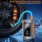 Cordless Tire Inflator Portable Air Compressor - 3600mAh Rechargeable Car Tire Pump with Digital Pressure Gauge, LED Light, Auto Shut Off, Dual Power Source for Car, Motorcycle, Bicycle, Balls
