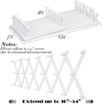 SCUNDA Wall Rack with 20 Hooks, Wooden Wall Expandable Coat Rack for Coat, Hats, Baseball Caps, Coffee Mug, Jewelry(White)