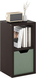 Furinno CUBICLE Book Shelf, 2-Cube Bookshelf, Extra Thick Frame Horizontally & Vertically Reversible Bookcase with Open Back,