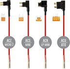 15ft Micro USB & Mini USB Dash Cam & Type-C Hardwire Kit w. Mini(ACS)/LP Mini(ACN)/ATO(ATC or ACU)/Micro2(ACZ) Fuse, Micro to Mini/USB-C Port Adapters & Battery Drain Protection
