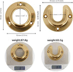 1 Pair Heavy Duty Champagne Bronze Zinc Closet Pole Sockets Rod End Support Flange Rod Holder Set Wall Mount Pipe Bracket wit