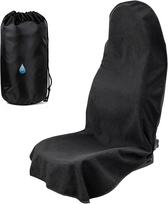 Universal Car Seat Cover Towel, Waterproof Washable Sweat Protection for Front Bucket Seats, Non-Slip Fit, Fits Cars SUVs Tru