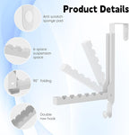 4 Pack Over The Door Hanger Folding Clothes Drying Rack, Folding Hanging Coat Rack for Indoor Laundry Room Compact Small Spac