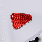 Seat Belt Adjuster Base Panel Cover Compatible with Tesla Model 3 Highlander 2023+, Car Safety Belt Buckle Panel Decor Frame, Seat Belt Warp Cover, Carbon Fiber (Red)