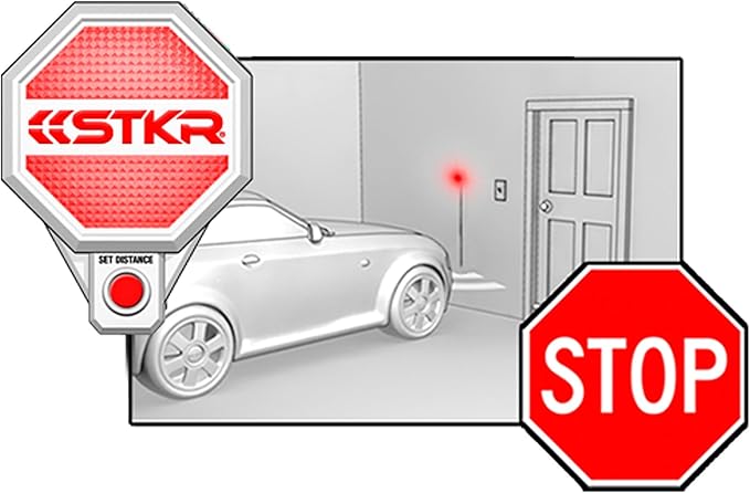 STKR Garage Parking Sensor – Adjustable Ultrasonic Car Stop Assistant with Red/Yellow/Green LED Display – Set Stop Distance 6