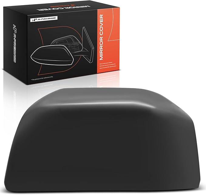 A-Premium Driver Side Rearview Mirror Cover Cap - Compatible with Ford F-150 F150 2015-2020 - Smooth Black