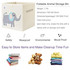 CLCROBD Foldable Animal Cube Storage Bins Fabric Toy Box/Chest/Organizer for Toddler/Kids Nursery, Playroom, 13 inch (Cute El