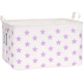 Sea Team Collapsible Canvas Fabric Storage Basket with Handles, Rectangle Waterproof Storage Bin, Box, Cube, Foldable Shelf B