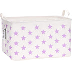 Sea Team Collapsible Canvas Fabric Storage Basket with Handles, Rectangle Waterproof Storage Bin, Box, Cube, Foldable Shelf B