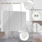 DICTAC Bathroom Medicine Cabinet with Mirrors 31.5x23.62 Inch Storage Cabinet with Mirror Wall Mounted Bathroom Mirror with A