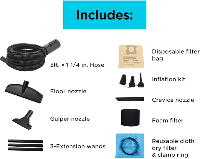 BLACK+DECKER Shop Vacuum Wet and Dry, 4 Gallon 3-in-1 Portable Shop Vac with Accessories, Workshop, Garage, Home and Car Vacu