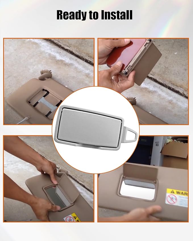 Sun Visor Vanity Mirror Cover Fit for Mercedes-Benz GLE GLC C E S Class 2012-2020 Replace A1668100110 A1668100210 A2058107104, Left Front Makeup Mirror Cap, Grey